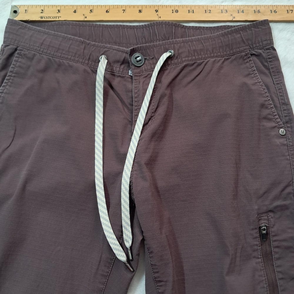 Vuori Ripstop Pants Womens Medium Brown Elastic Waist Drawstring Cargo Pockets - Picture 9 of 12